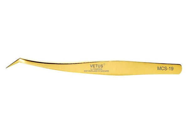 Vetus Gold Lash Tweezers MCS-19 L Shape